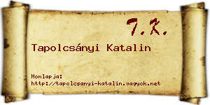 Tapolcsányi Katalin névjegykártya