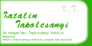 katalin tapolcsanyi business card