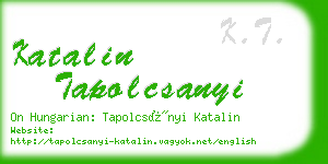 katalin tapolcsanyi business card